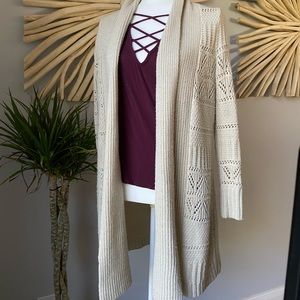 SOLD - FULL TILT - Long cream sweater - size small